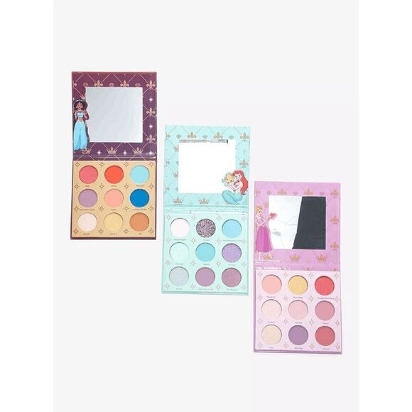 Disney Official Jasmine, Ariel Mermaid, Rapunzel Eyeshadow Palette Set